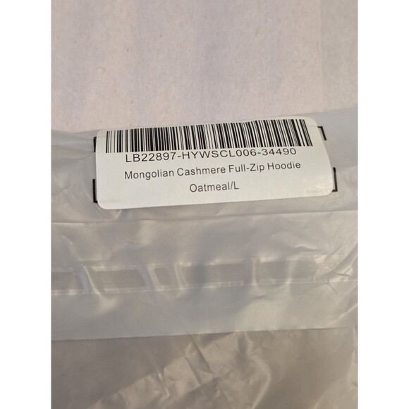 Quince 100% Mongolian Cashmere Full Zip Hoodie Sweater Womens Large NWT Oatmeal - Picture 12 of 13